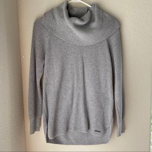 Michael Kors Cowl Neck Gray Waffle Knit Sweater